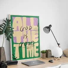 Quadro Decorativo com Moldura Moderno Cristao Para Sala, Escritorio e Quarto - Bondades de Deus No1