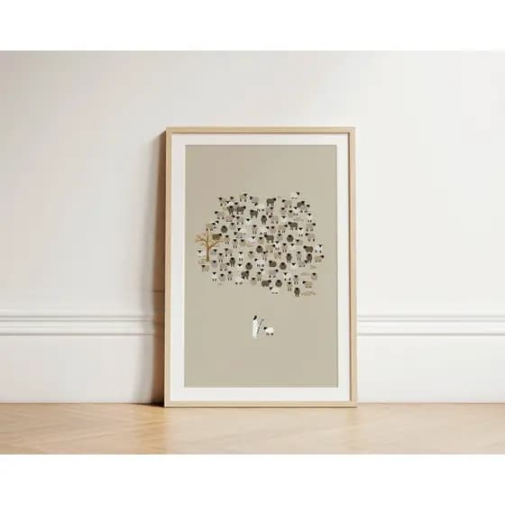 Quadro Decorativo Com Textos Bíblicos Religioso Para Sala, Escritório e Quarto - Ovelha Perdida