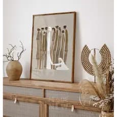Quadro Decorativo Cristão Moderno Religioso Para Sala, Escritório e Quarto - Mulher Toca Jesus