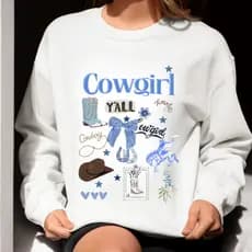 moletom sem capuz moletom careca MOLETOM SEM CAPUZ COWGIRL moletom 100% algodão