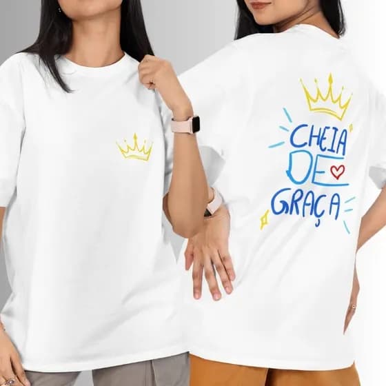 camiseta oversized feminina camiseta maria cheia de graça camiseta 100% algodão camiseta unissex
