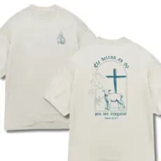 camiseta oversized unissex 100% algodão premium religiosa moda religiosa tendencia