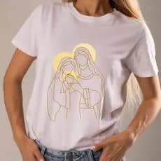 T-shirt Religiosa | T-shirt Católica | T-shirt Sagrada Família | T-shirt 100% Algodão