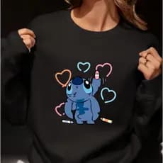 Moletom Careca Moletom Feminino Blusa de Frio Blusa Feminina Blusa Stitch Moletom Stitich