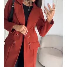 Casaco sobretudo feminino lã Batida para o inverno
