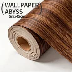 Papel de Parede Adesivo 5M x45CM Madeira Marrom Escuro Impermeável Ideal Painel, Bancada Moveis