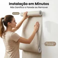 Papel Adesivo Linho Marrom Claro 5 Metros para Decoração, Sala, Quarto, Lavanderia