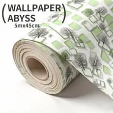 Papel de Parede 3D Folha Verde 5m x 45cm Adesivo Autocolante, Fácil Aplicação para Sala e Quarto