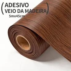 Papel Adesivo para envelopamento 5 Metros x 45cm Madeira Escura Marrom  1/2/3 Peças