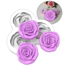 Forma de Silicone Rosas 3 Cavidades para Artesanato Lembrancinha Sabonete Decoração Resina Gesso