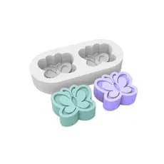 Forma de Silicone 2 Borboletas para Lembrancinhas Decorativo Sabonetes Imã