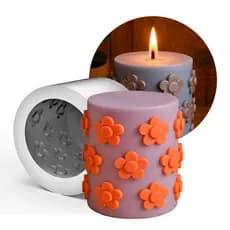 Forma de Silicone Mini Vela Com Flor / Florzinhas / Flores