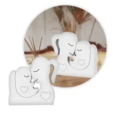 Peça Em Gesso Mãe e Bebê - Amor Materno | Decoração Minimalista P/ Sala, Mesa de Escritório e Quarto