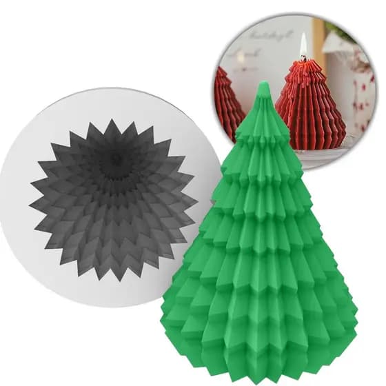 Forma de Silicone Árvore de Natal Pinho Geométrica para Fazer Vela Artesanal Sabonetes Artesanato