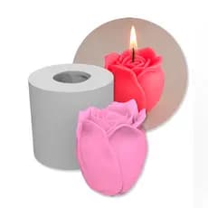 Forma de Silicone Flor Botão de Rosa Gratidão para Artesanato Vela Sabonete Resina Decoração