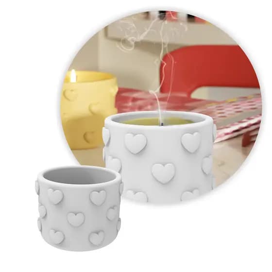 Vaso Com Mini Corações (Resina) - Mini Vasinho | Porta Vela, Lembrancinha, Decoração