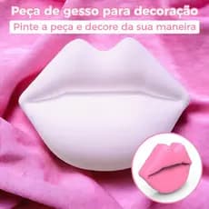 5 Peças Boca em Gesso Grande | Decoração Salão de Beleza, Quarto