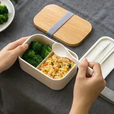 Marmiteira com talher compacta - Recipiente para Armazenar e Levar Comida Frutas Salada