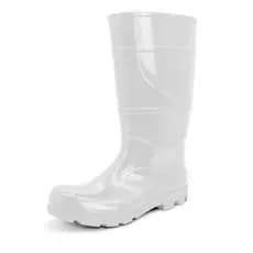 Bota Galocha Pvc Branca Antiderrapante Cano Médio Uso Profissional com CA
