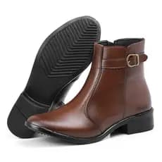 Bota Feminina Cano Curto Estilosa Para Inverno