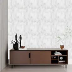 Papel de Parede Linha Studio Decor  Adesivo Cimento Queimado Branco e Cinza 3m x 0,50cm  Lavável e Moderno