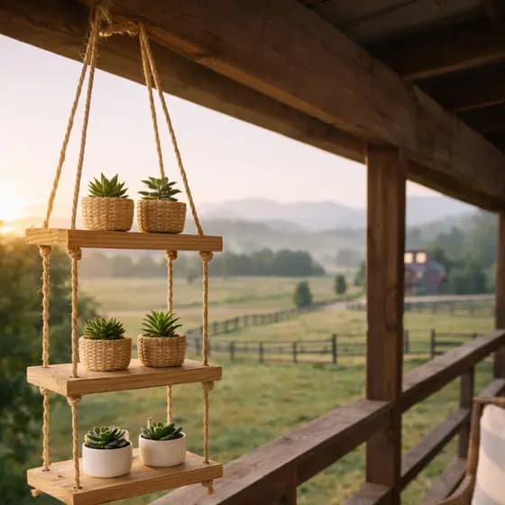 Estante Decorativa Prateleiras suspensa Organizadora Suporte para Pequenas Plantas