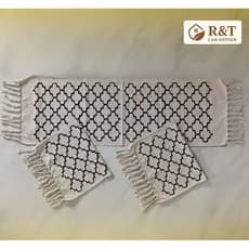 Kit 3 Peças Passadeira Cozinha Tapetes Para Cozinha Geométrica Excelente Qualidade Tecido Grosso Tear Nozinho