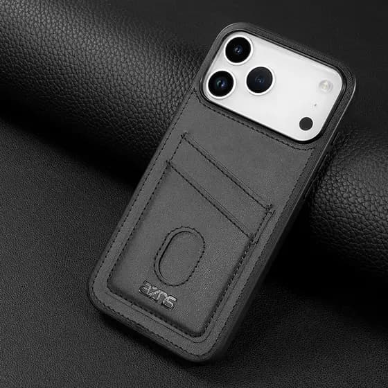Luxo Couro Duplo Cartão Para Slot Celular Case Para iphone 17 16 15 14 13 12 11 Pro Max Plus