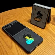 Esferas do Dragão Laser 3D Luxo Couro Capa Para Samsung Z Flip 7 6 5 Tela dobrável Anti-impacto Capô
