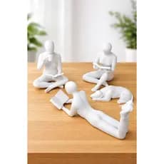 Kit Esculturas Minimalista Leitor – Decoração Moderna para Casa e Escritório Cantinho da Leitura