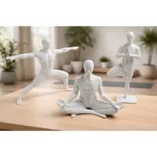 Kit Estátuas Yoga Decoração Minimalista Estúdio e Consultório