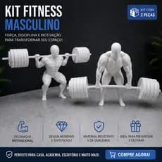 Estátua Academia Musculação Decorativa Decoração Fitness Powerlifting Personal Trainer