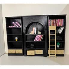 Mini Estante Mini Livraria 3D com Escadinha e Gavetas | Organizador de Mini Livros