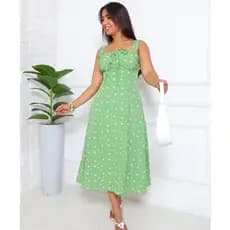 vestido midi femenino alza com forro, com fenda na frente e elastex nas costas