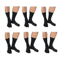 Kit 6 Pares De Meia Masculina Social Clássic Padrão Cano Longo Algodão Linha Premium