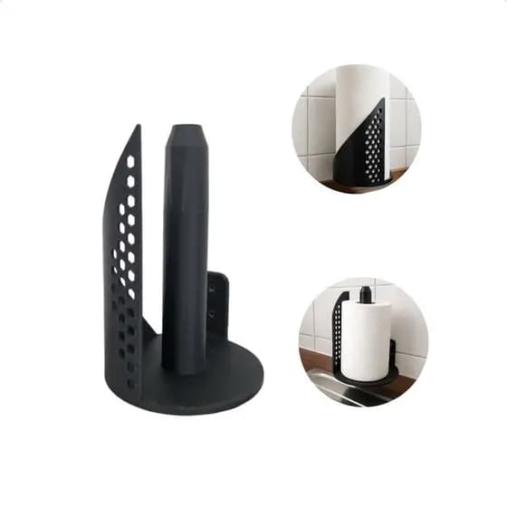 Porta Papel Toalha De Parede Vertical Preto Com Design Moderno Hexagonal Para Cozinha Multiuso