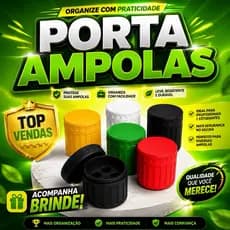 Porta Ampolas 3ml p/ 4 Unidades Estojo Organizador Rígido Seguro Tirze