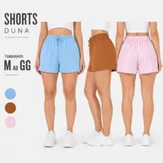 Short Feminino Duna Premium Cintura Alta com Elástico M ao GG pronta entrega