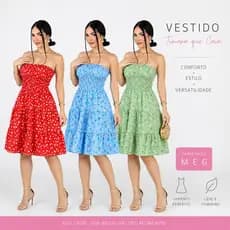 vestido feminino curto floral ciganinha lastex romântico verão pronta entrga