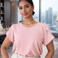 Blusa Feminina Lisa Manga Curta Confortável Moderna Ideal para Trabalho e Dia a Dia