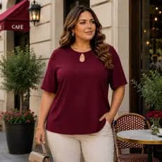 blusa feminina plus size manga curta elegante pronta entrega