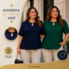 KIT 2 BLUSAS PLUS SIZE FEMININA ELEGÂNCIA, CONFORTO E VERSATILIDADE PRONTA ENTREGA