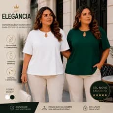 Kit 2 Blusas Femininas Plus Size Casual Chic Confortável e Versátil pronta entrega
