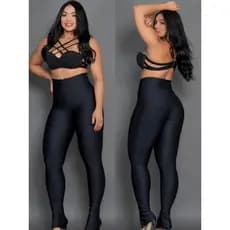 Calça Leggins Montaria Suplex Power 3 Ziper Feminino Cintura Alta