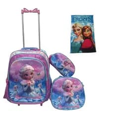 Kit Mochila Frozen 3D Alto Relevo Infantil + Lancheira Térmica + Estojo + Toalha