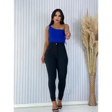 Calça leggings feminina Disco com botão Dorado na Parte da Frente Feito no Tecido Suplex Power