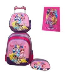 Mochila Princesa 3D Escolar com Lancheira Térmica, Estojo e Toalha – Kit Completo Infantil