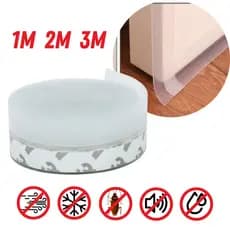Fita Veda Fresta Porta Janelas Transparente Silicone Adesiva Impermeável 1-5m 35mm