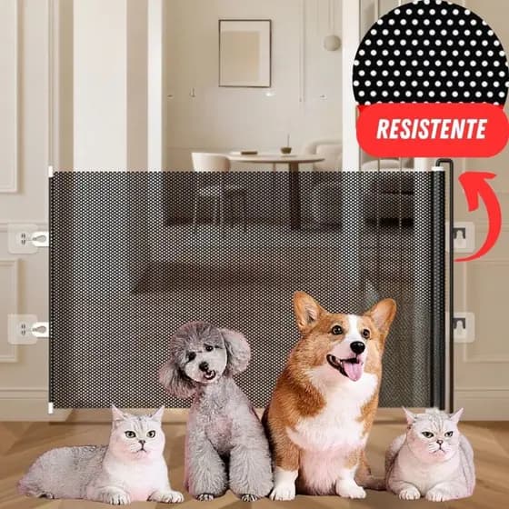 Tela de Proteção Portão Porteirinha Para Gatos Cachorro Retrátil Cerca Porta Para Pets
