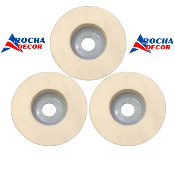 Kit Disco Flap Polir 115mm Polimento Inox Disco De Feltro Lã Liso Para Polir Mármore Granito Metal
